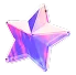 Faceted pink and purple crystal star, reflecting light for enhanced positive chi in Feng Shui analysis.